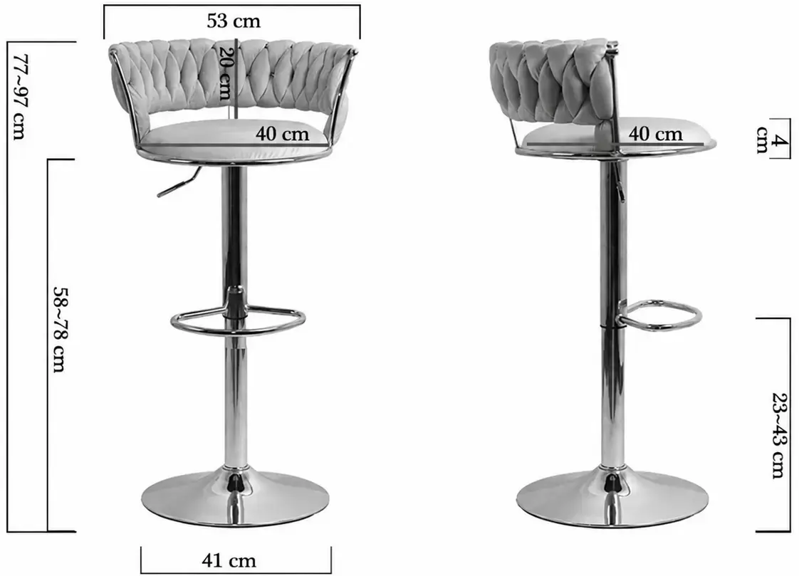 Барный стул Prestige Chairs ABS 118 (Grey/Gold) - 11