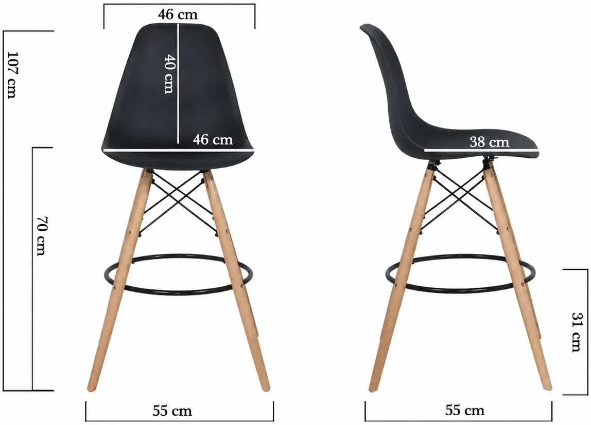 Барный стул Prestige Chairs ABS 139 (Black) - 4