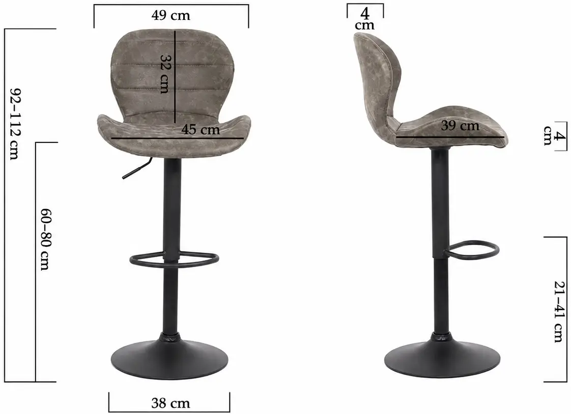 Барный стул Prestige Chairs ABS 144 (Grey) - 8