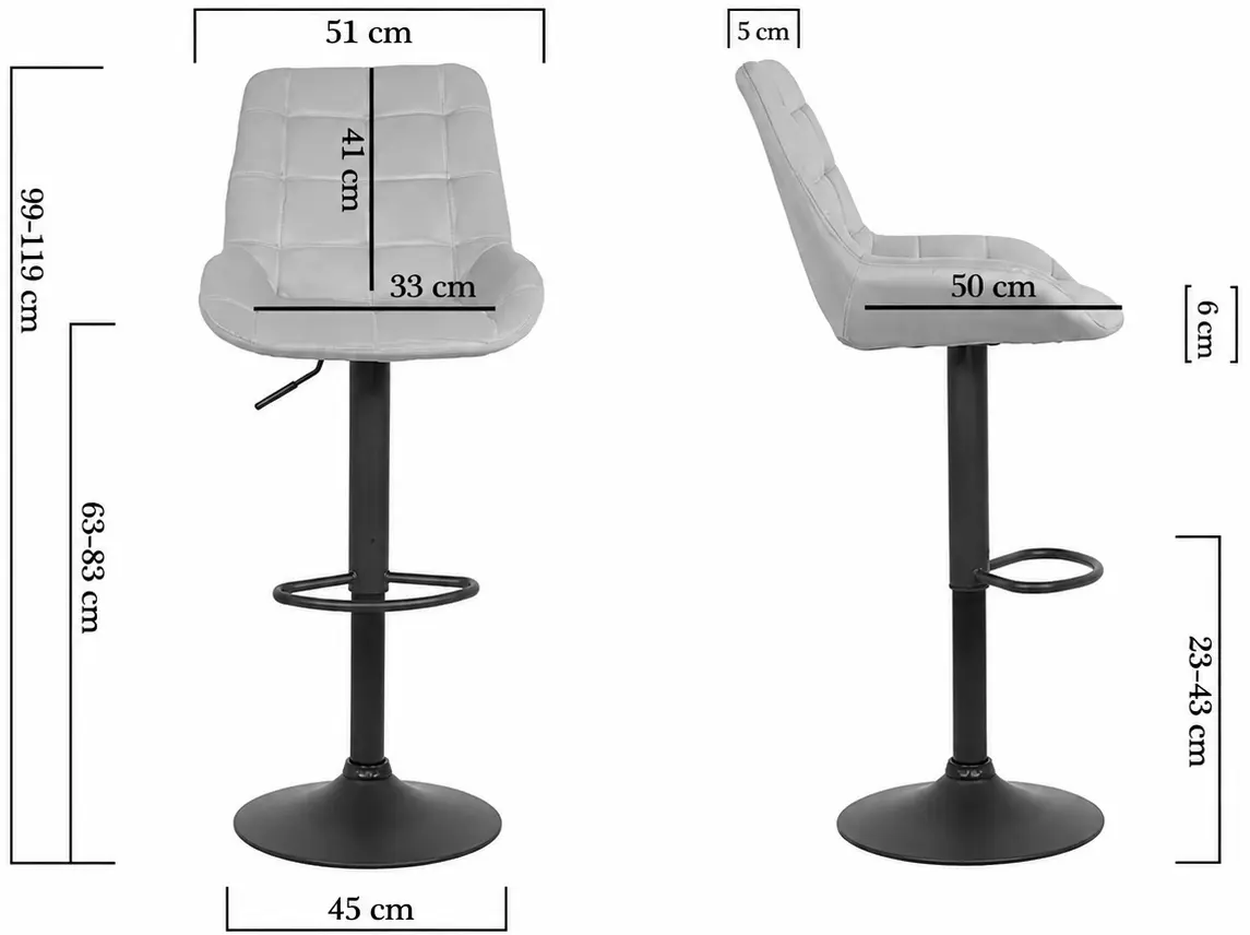 Барный стул Prestige Chairs ABS 145 (Grey) - 10