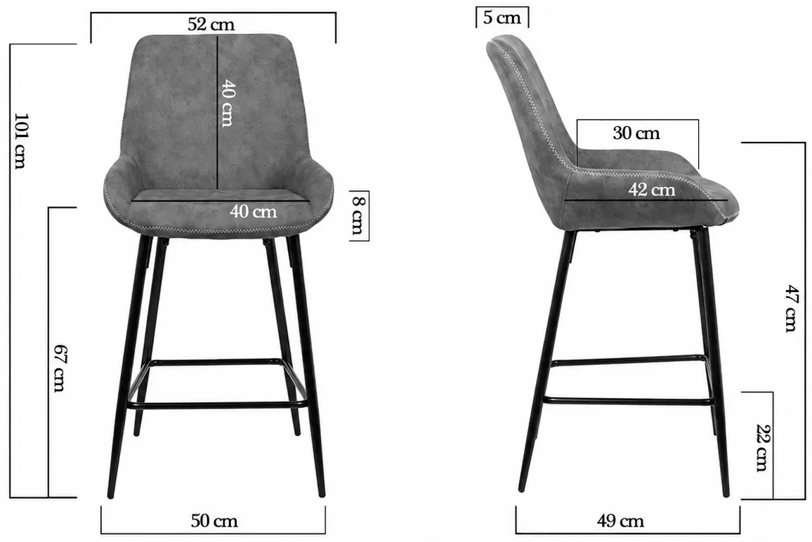 Барный стул Prestige Chairs ABS 146 (Grey) - 7