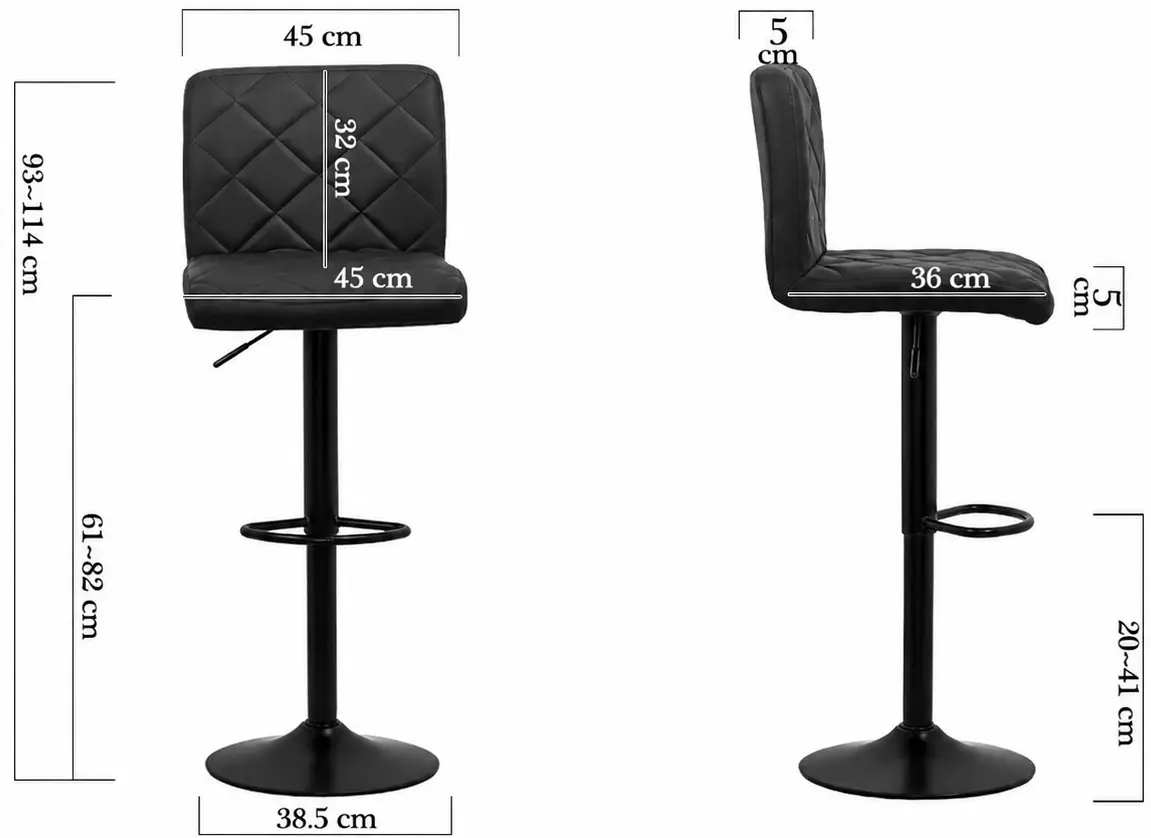 Барный стул Prestige Chairs ABS 147 (Black) - 7