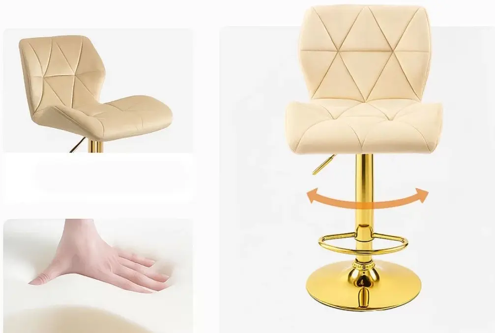 Барный стул Prestige Chairs ABS 148 (Cream/Gold) - 6