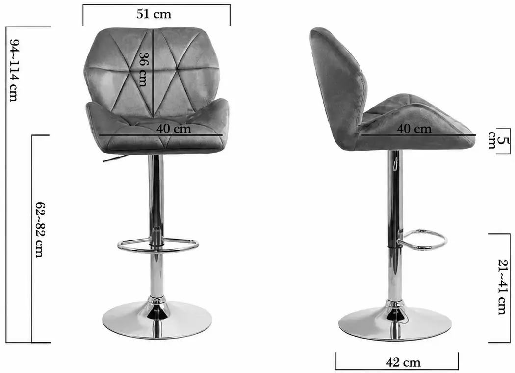 Барный стул Prestige Chairs ABS 148 (Grey/Gold) - 10