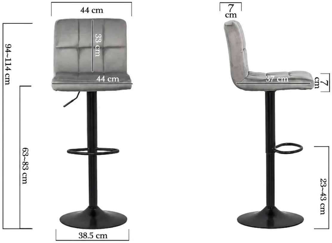 Барный стул Prestige Chairs ABS 191B (Black) - 9