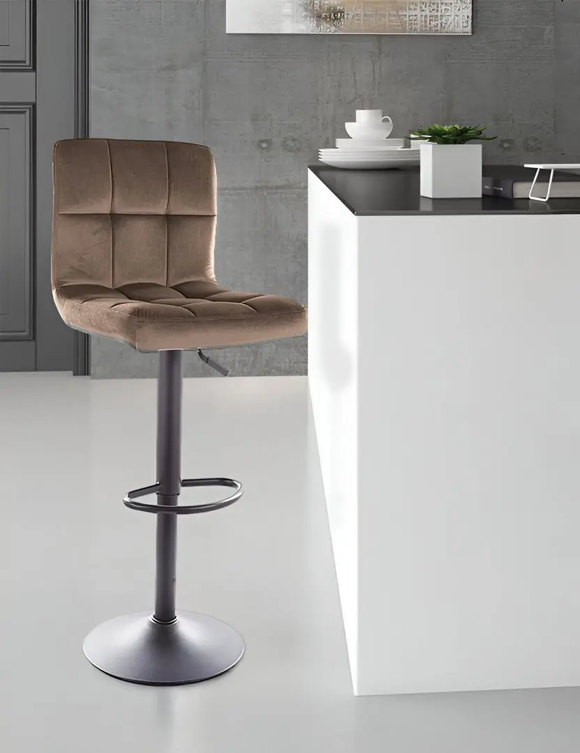 Scaun de bar Signal C105 Velvet Bluvel 40 (Beige/Black)