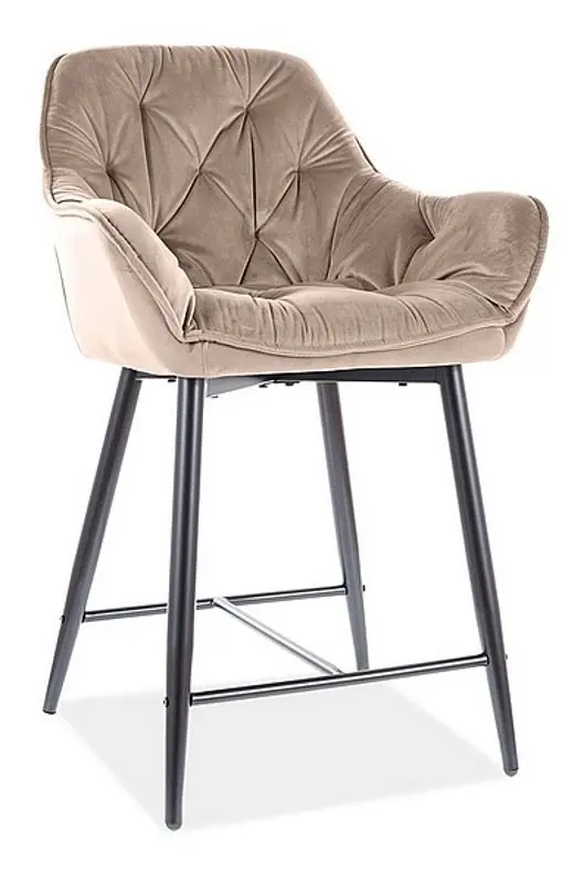 Scaun de bar Signal Cherry H-2 (Beige/Black Matte)