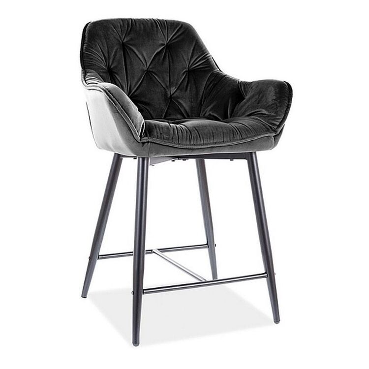 Scaun de bar Signal Cherry H-2 (Black/Black Matte)