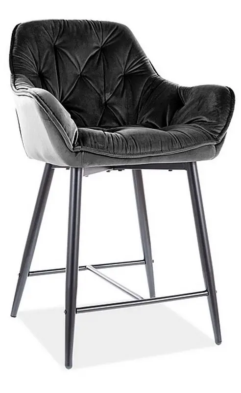 Scaun de bar Signal Cherry H-2 (Black/Black Matte)