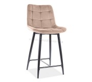 Scaun de bar Signal Chic H-2 (Beige/Black Matte)