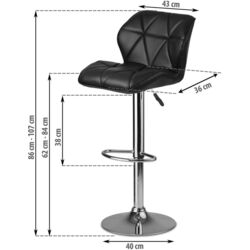 Scaun de bar Sofotel Castel (Black/Silver) Thumb