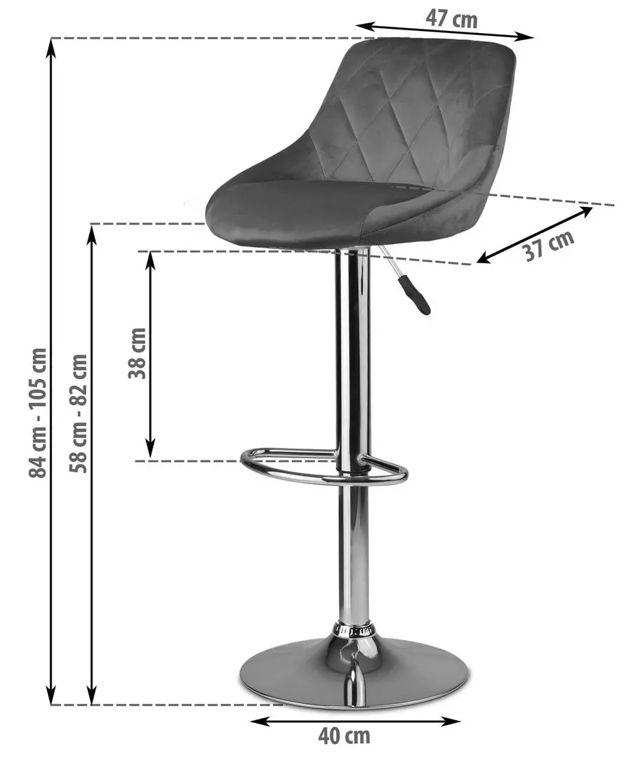 Scaun de bar Sofotel Nerra (Grey)