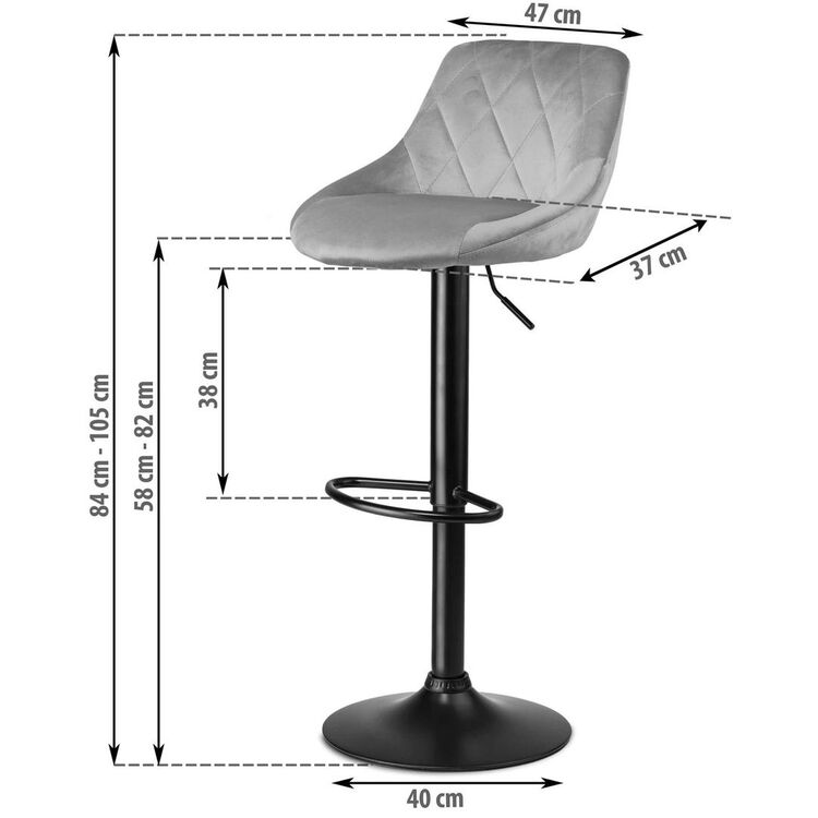 Scaun de bar Sofotel Nerra (Light Grey)
