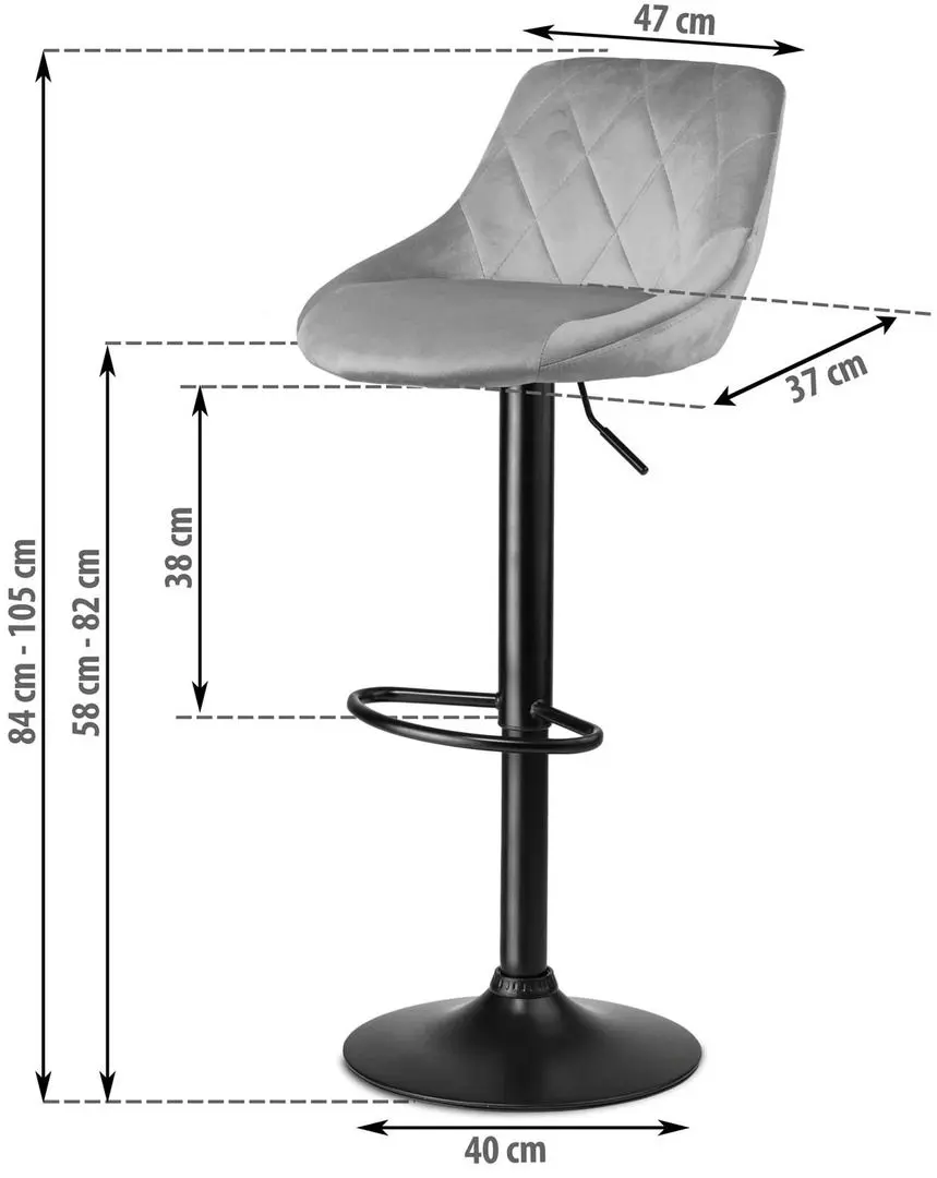 Scaun de bar Sofotel Nerra (Light Grey)