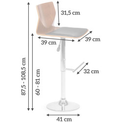 Scaun de bar Sofotel Rigi 2706 (Natural/Chrome) Thumb