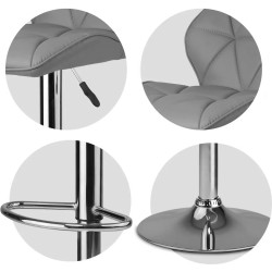 Set scaune de bar Sofotel Castel 260101-2 (Grey/Chrome) Thumb