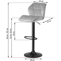 Набор барных стульев Sofotel Castel 260110-2 (Grey/Black) Thumb