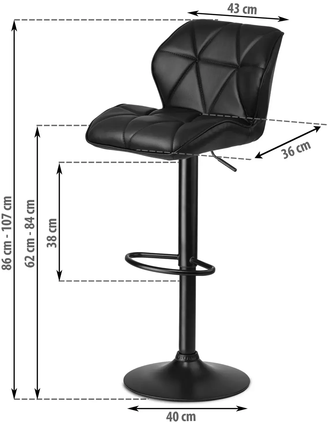 Набор барных стульев Sofotel Castel 260120-2 (Black) - 3