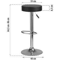 Set scaune de bar Sofotel Imago 260300-2 (Black/Chrome) Thumb