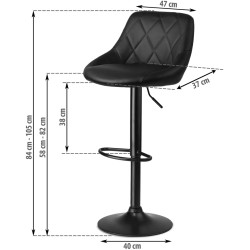 Set scaune de bar Sofotel Nerra 260020-2 (Black) Thumb