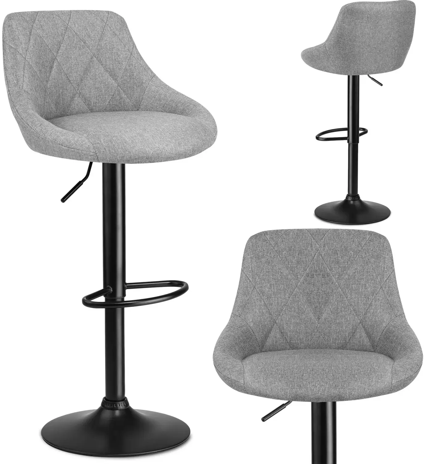 Set scaune de bar Sofotel Nerra 260040-2 (Black/Grey) - 3
