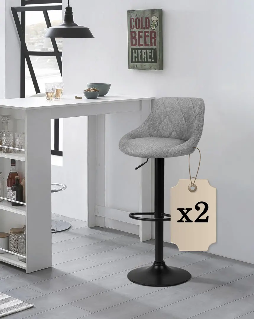 Set scaune de bar Sofotel Nerra 260040-2 (Black/Grey)