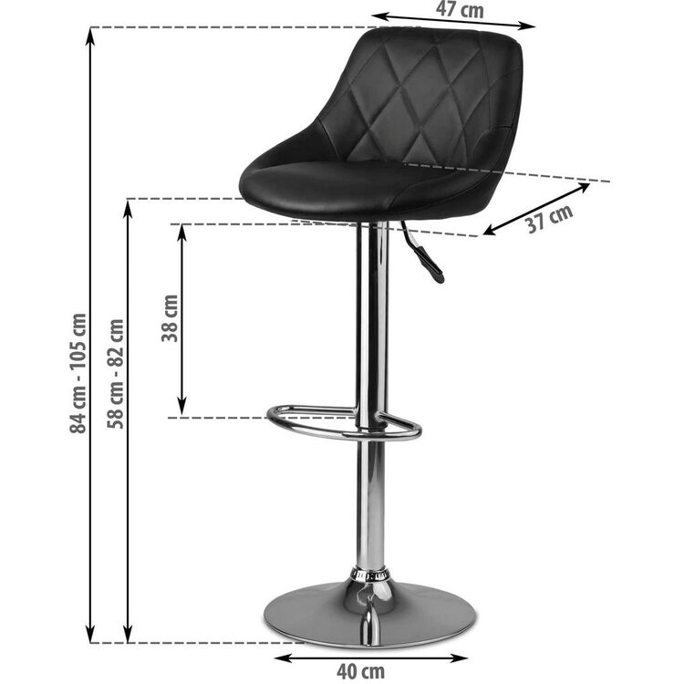 Set scaun de bar Sofotel Nerra (Black)