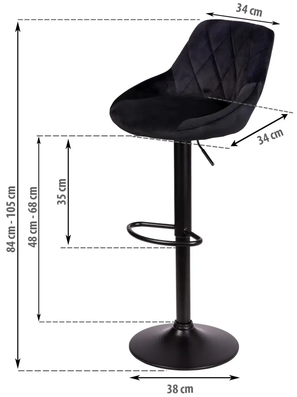 Scaun de bar Sofotel Nerra 260031 (Black) - 3