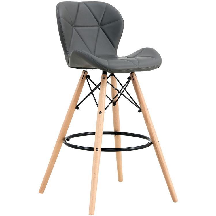 Scaun de bar Sunrise B-07 PU (Gray/Beech)