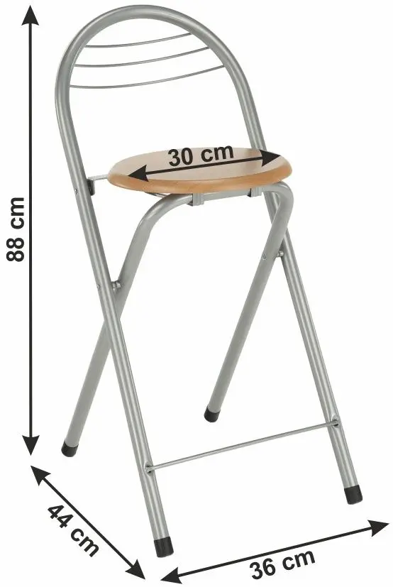 Scaun de bar Tempo Kondela Boxer (Beech/Aluminium)