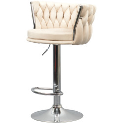 Scaun de bar Tempo Kondela Brin (Beige/Chrome) Thumb