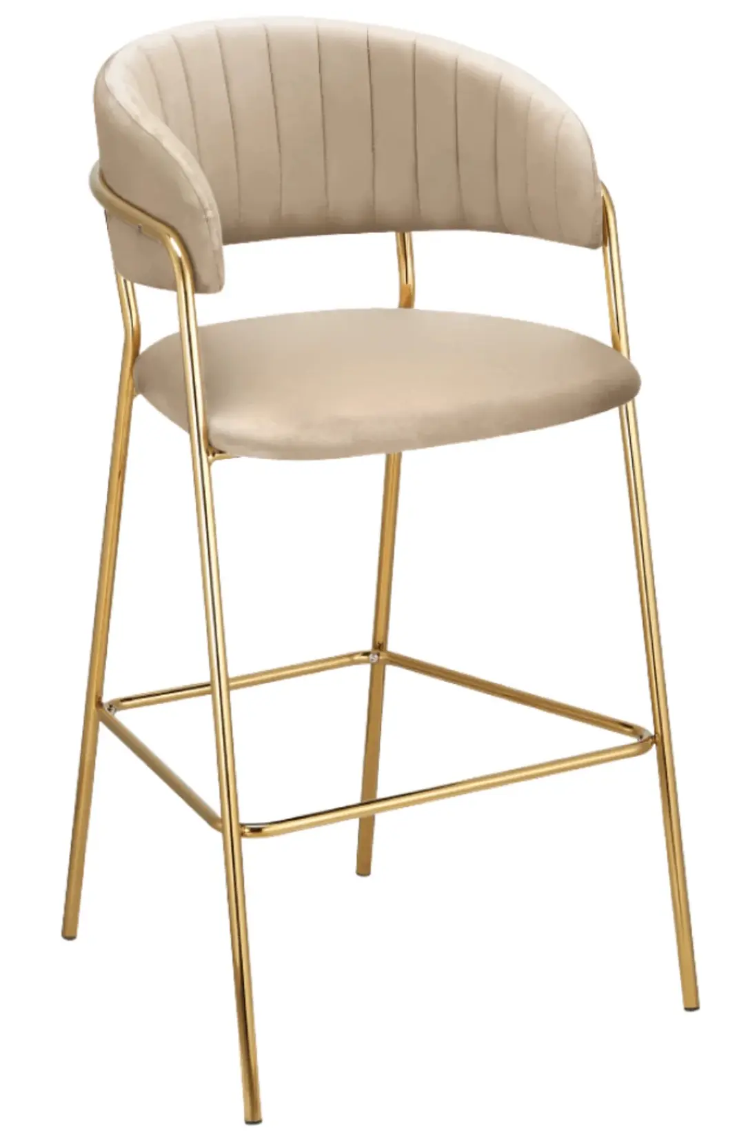 Scaun de bar Tempo Kondela Dasmin New Tip 2 (Beige/Chrome Gold) - 2