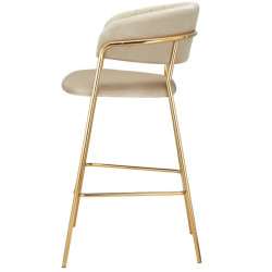 Scaun de bar Tempo Kondela Dasmin New Tip 2 (Beige/Chrome Gold) Thumb