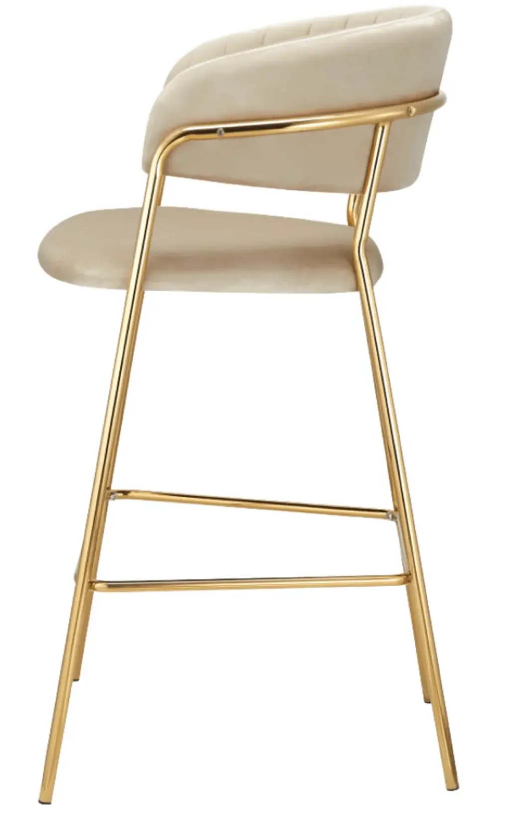 Scaun de bar Tempo Kondela Dasmin New Tip 2 (Beige/Chrome Gold) - 4
