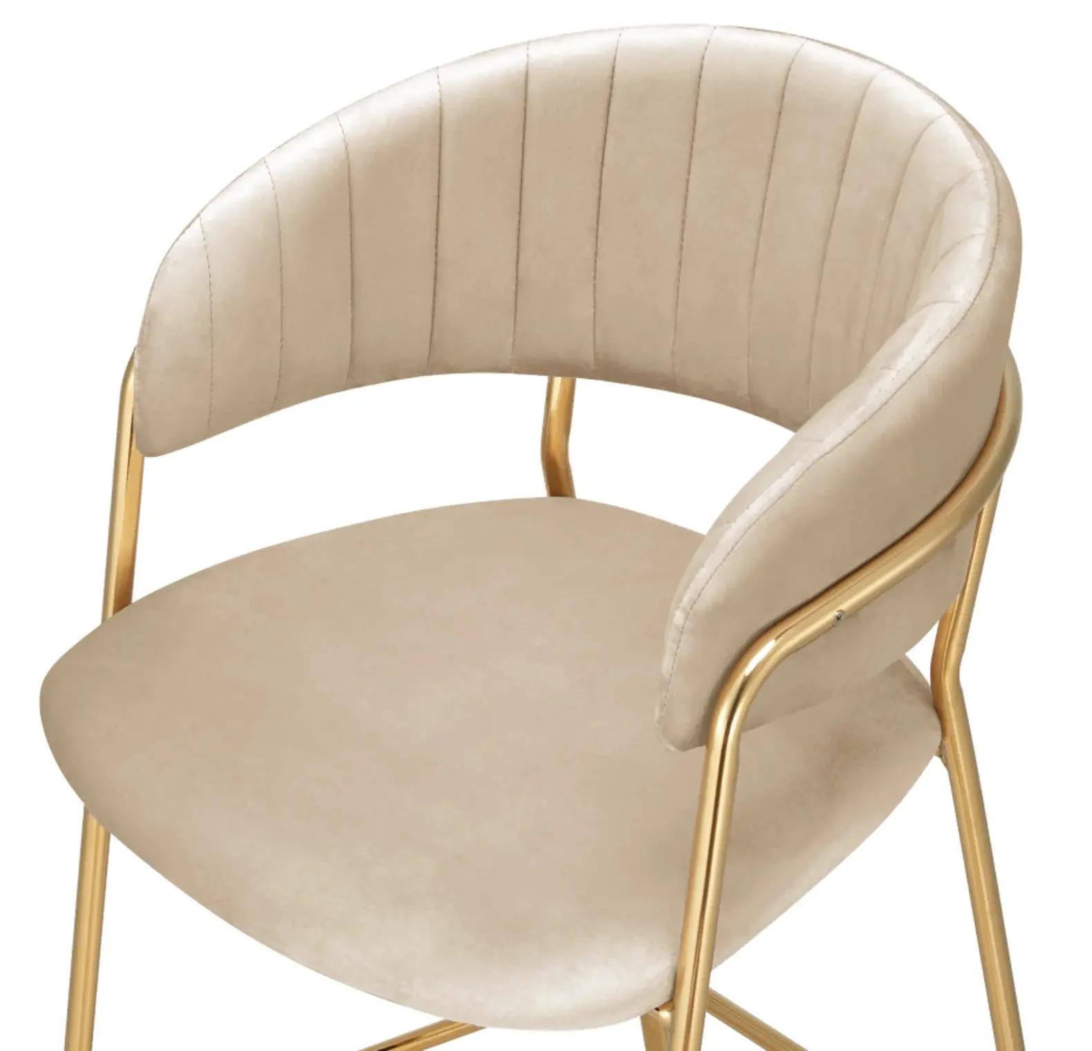 Scaun de bar Tempo Kondela Dasmin New Tip 2 (Beige/Chrome Gold) - 6