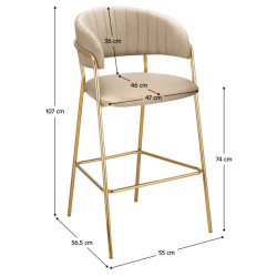 Scaun de bar Tempo Kondela Dasmin New Tip 2 (Beige/Chrome Gold) Thumb
