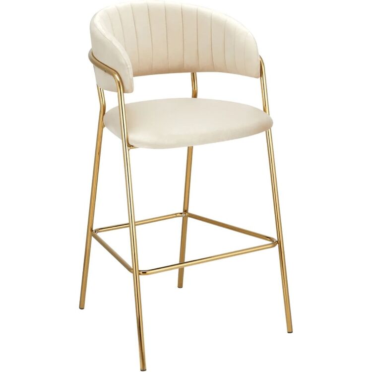 Scaun de bar Tempo Kondela Dasmin Tip 2 (Beige/Gold)