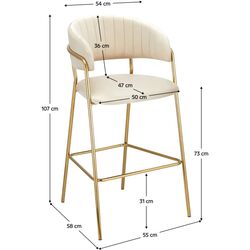 Scaun de bar Tempo Kondela Dasmin Tip 2 (Beige/Gold) Thumb