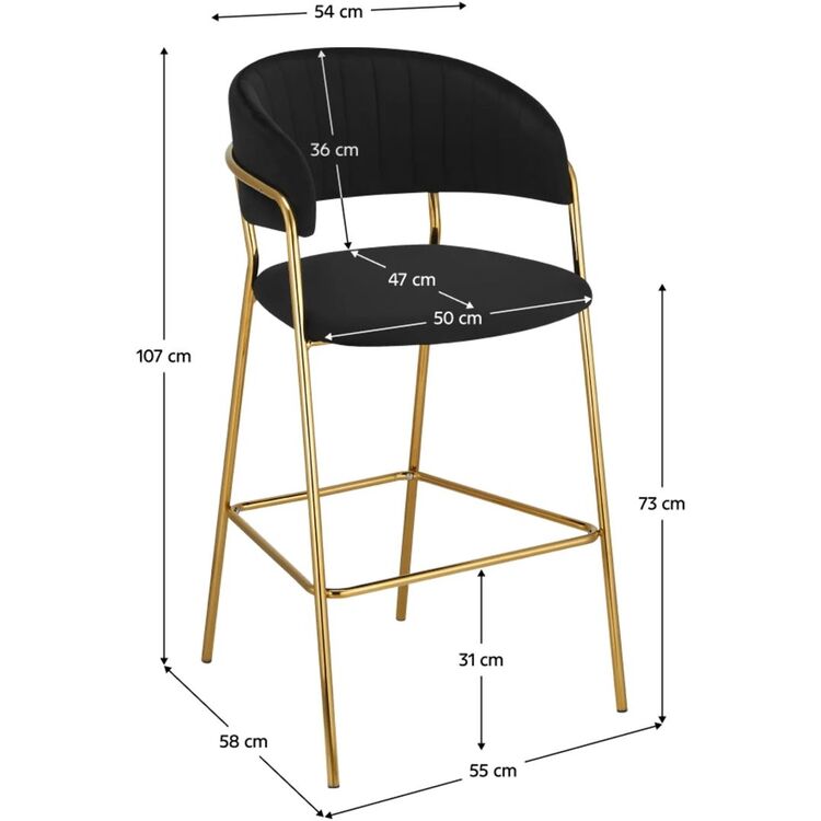Барный стул Tempo Kondela Dasmin Tip 2 (Black/Gold)