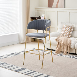 Scaun de bar Tempo Kondela Dasmin Tip 2 (Gray Brown/Golden)