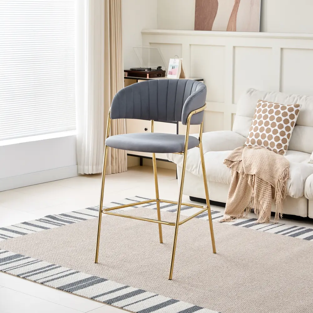 Scaun de bar Tempo Kondela Dasmin Tip 2 (Gray Brown/Golden)