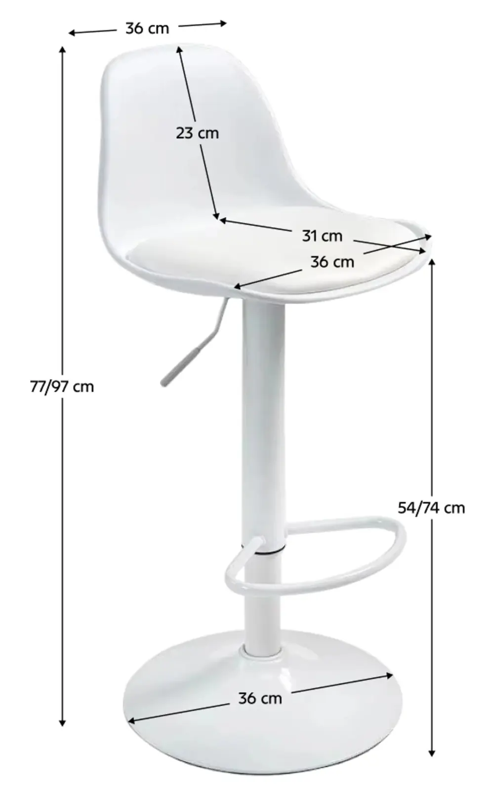 Барный стул Tempo Kondela Dobby New (White) - 3