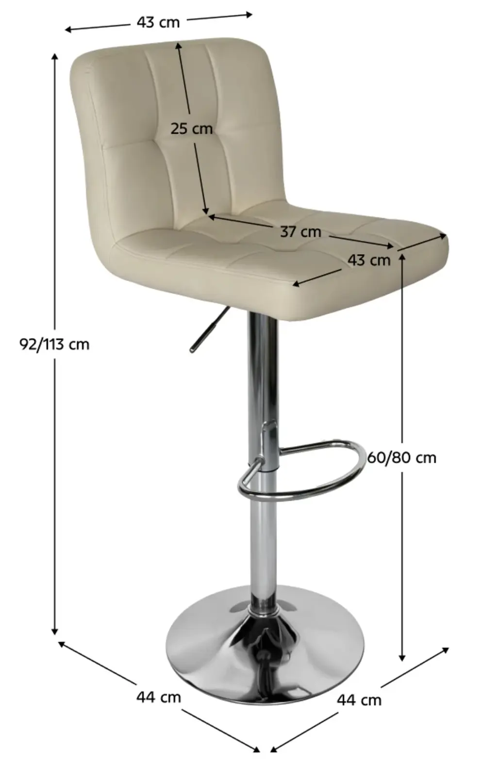 Барный стул Tempo Kondela Kandy 2 New (Beige/Chrome) - 4