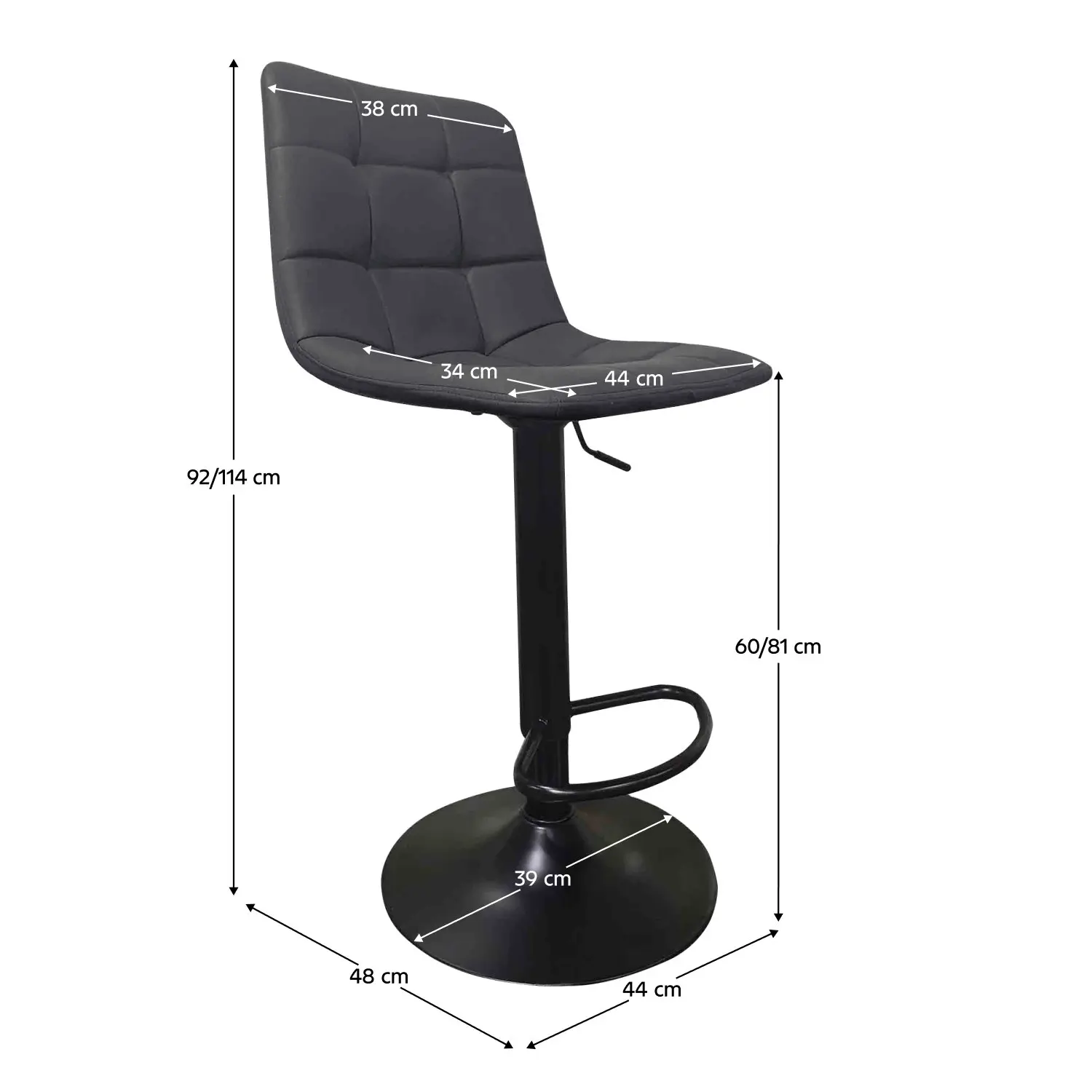 Scaun de bar Tempo Kondela Lahela NEW (Grey/Black) - 6