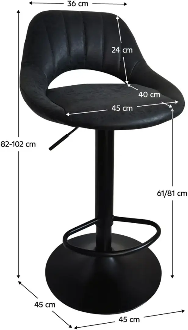 Scaun de bar Tempo Kondela Lorasa New (Black)