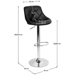 Барный стул Tempo Kondela Marid Leather (Black/Chrome) Thumb