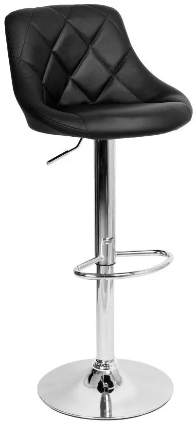Scaun de bar Tempo Kondela Marid Leather (Black/Chrome)