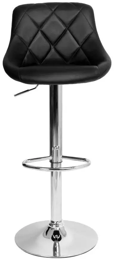 Scaun de bar Tempo Kondela Marid Leather (Black/Chrome)