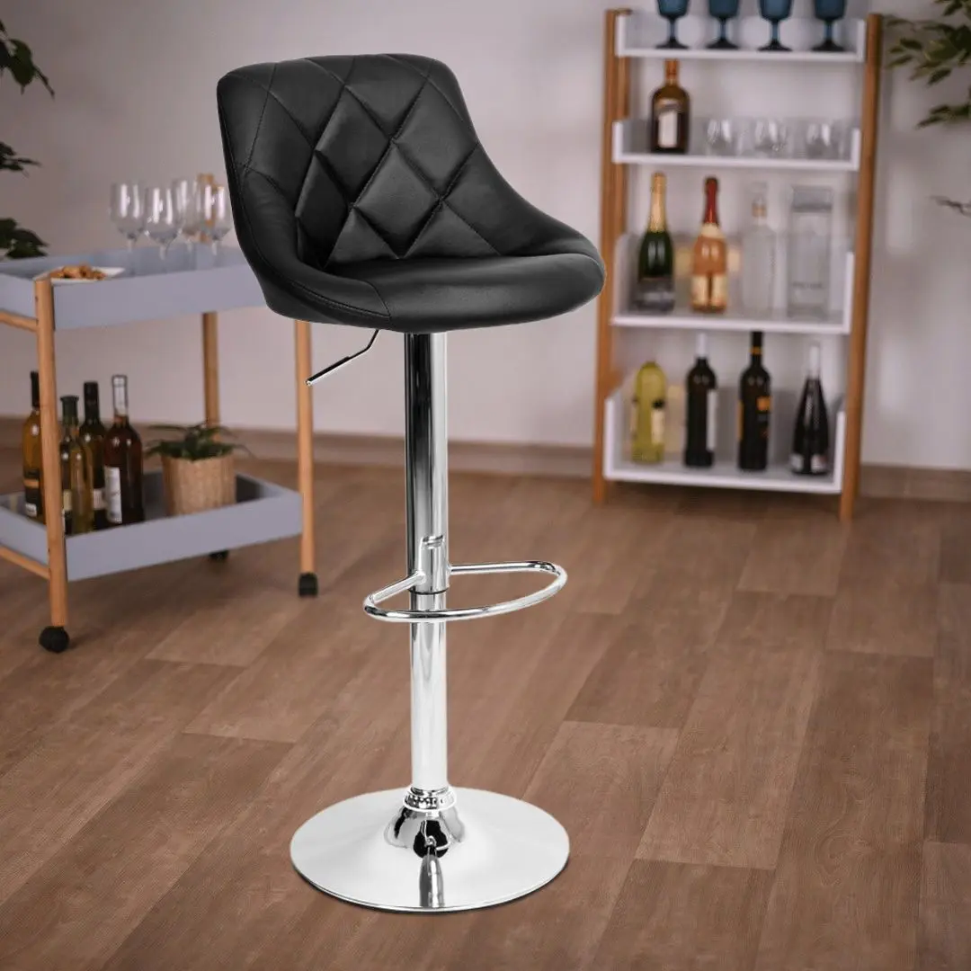 Scaun de bar Tempo Kondela Marid Leather (Black/Chrome)
