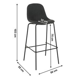 Scaun de bar Tempo Kondela Mariola 2 New (Dark Gray) Thumb